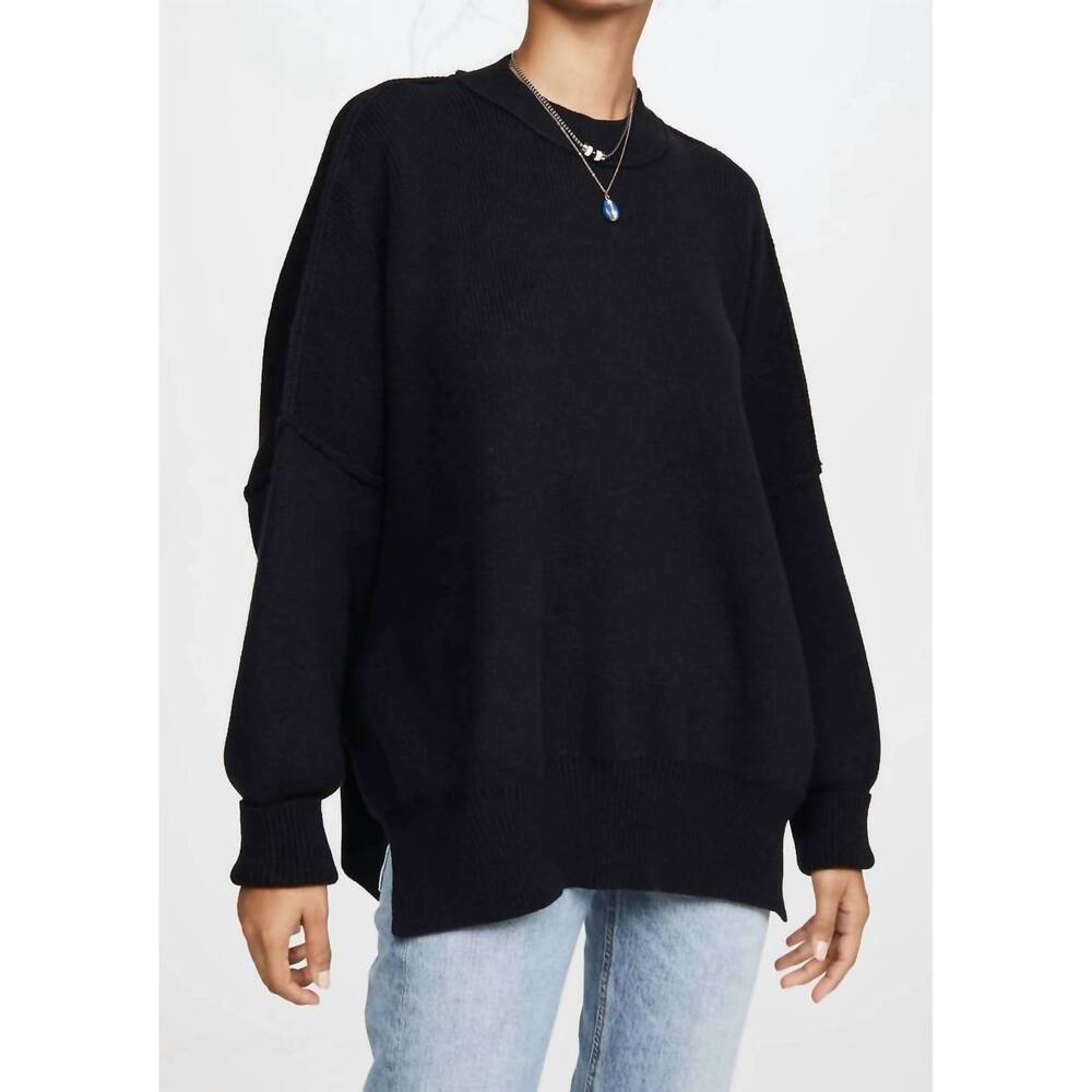 NEW FREE PEOPLE easy street tunic top in black